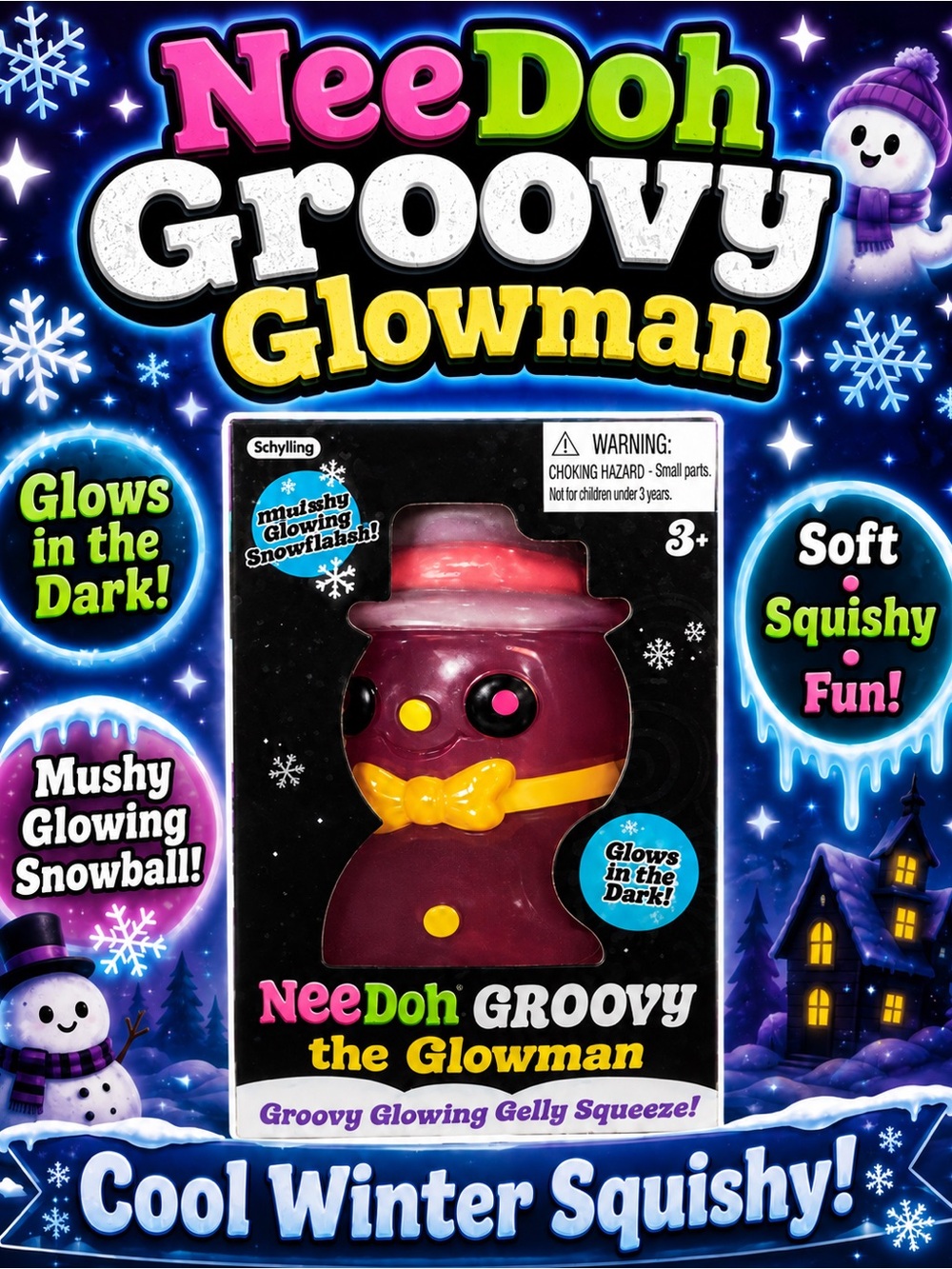 Groovy Globlin Glowman - Purple Glowing Squishy Toy